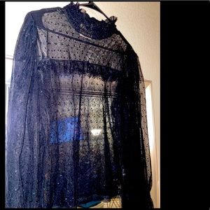 Sexy black lacy blouse